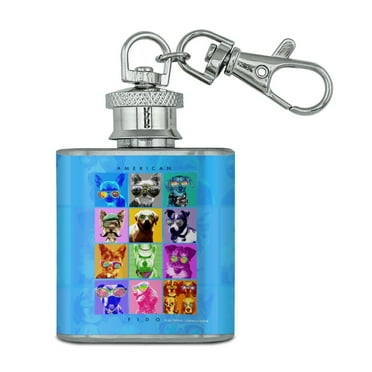 Dia de los Muertos Day of the Dead Woman Tattoo Stainless Steel Flask Key Chain